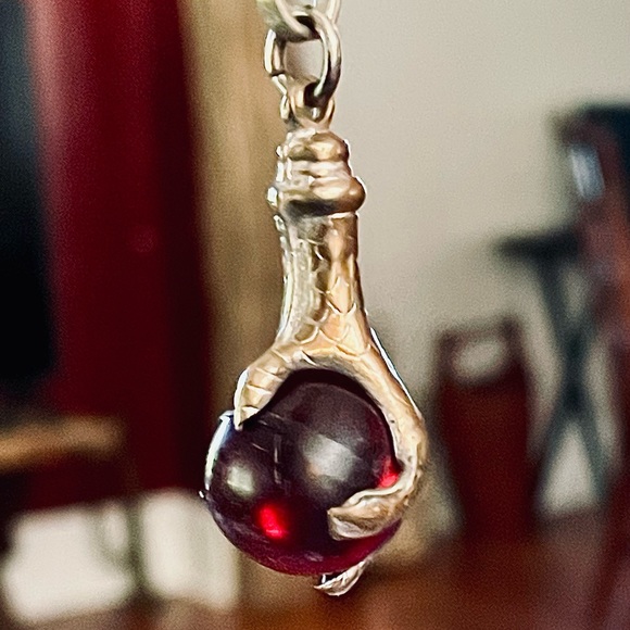 Antique Silver Claw red orb watch fob circa 1890s. - Picture 9 of 11